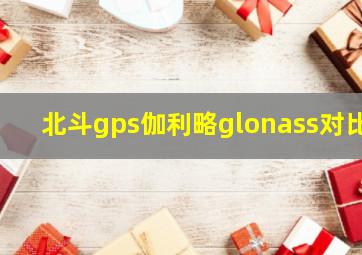 北斗gps伽利略glonass对比