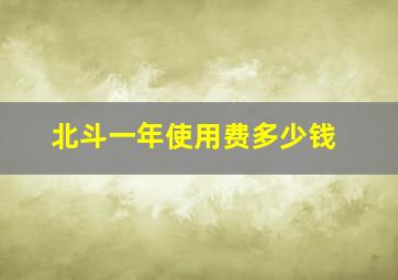 北斗一年使用费多少钱