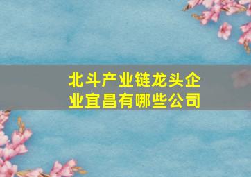 北斗产业链龙头企业宜昌有哪些公司