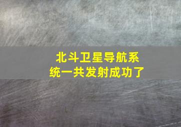 北斗卫星导航系统一共发射成功了