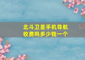 北斗卫星手机导航收费吗多少钱一个