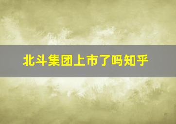 北斗集团上市了吗知乎