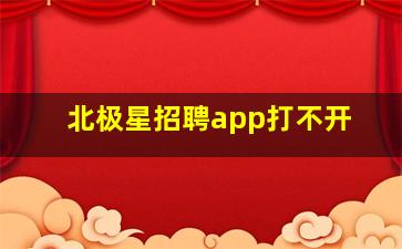 北极星招聘app打不开