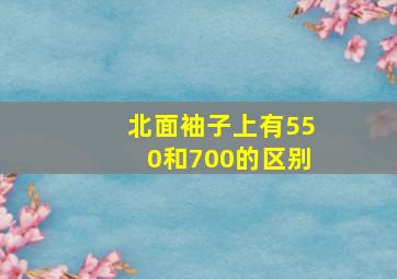 北面袖子上有550和700的区别