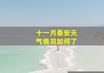 十一月泰安天气情况如何了