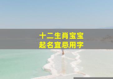 十二生肖宝宝起名宜忌用字