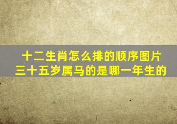 十二生肖怎么排的顺序图片三十五岁属马的是哪一年生的