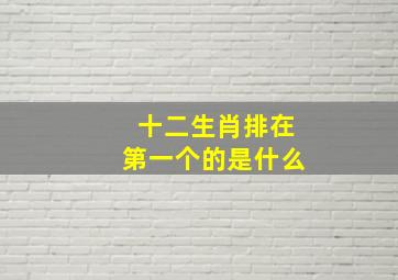 十二生肖排在第一个的是什么