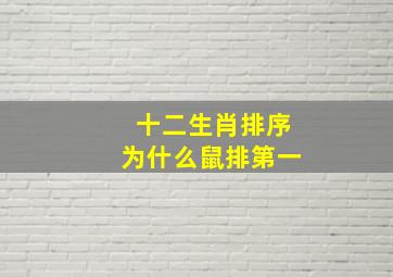 十二生肖排序为什么鼠排第一