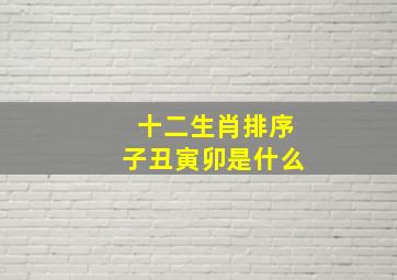 十二生肖排序子丑寅卯是什么