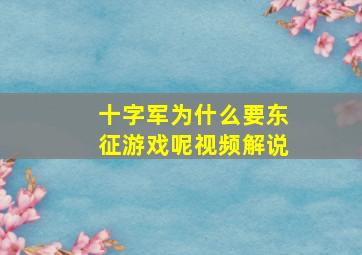 十字军为什么要东征游戏呢视频解说