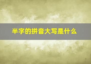 半字的拼音大写是什么