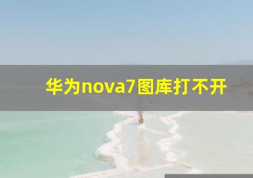 华为nova7图库打不开