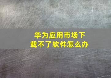 华为应用市场下载不了软件怎么办