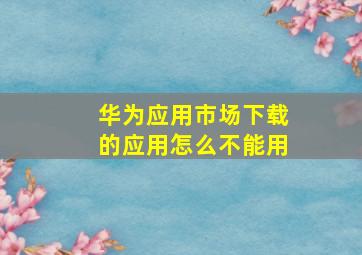 华为应用市场下载的应用怎么不能用