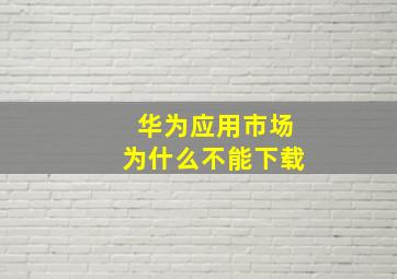 华为应用市场为什么不能下载