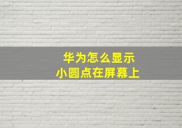 华为怎么显示小圆点在屏幕上