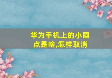 华为手机上的小圆点是啥,怎样取消