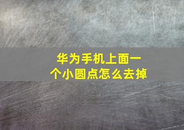 华为手机上面一个小圆点怎么去掉