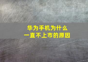 华为手机为什么一直不上市的原因