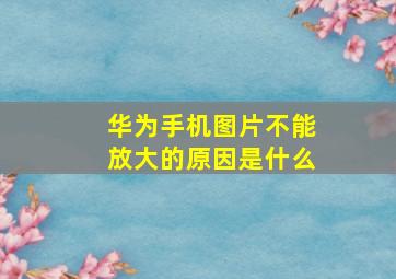 华为手机图片不能放大的原因是什么