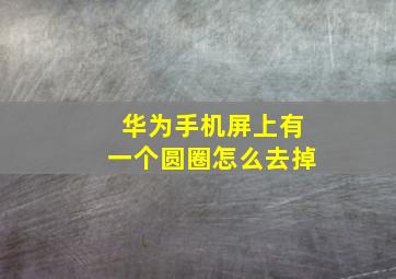 华为手机屏上有一个圆圈怎么去掉