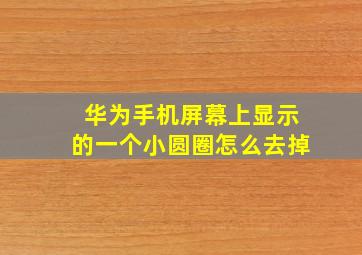 华为手机屏幕上显示的一个小圆圈怎么去掉