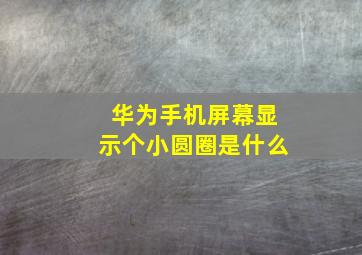 华为手机屏幕显示个小圆圈是什么