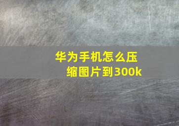 华为手机怎么压缩图片到300k