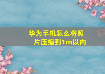 华为手机怎么将照片压缩到1m以内