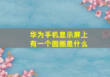 华为手机显示屏上有一个圆圈是什么