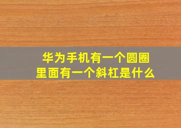 华为手机有一个圆圈里面有一个斜杠是什么