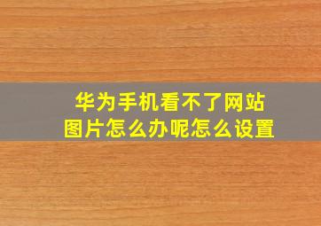 华为手机看不了网站图片怎么办呢怎么设置