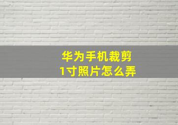 华为手机裁剪1寸照片怎么弄