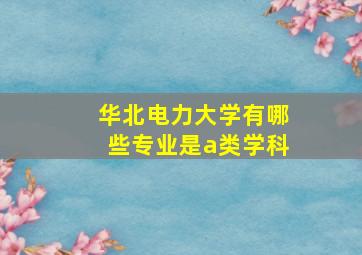 华北电力大学有哪些专业是a类学科