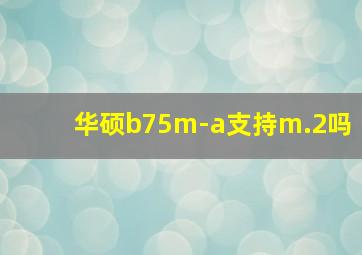 华硕b75m-a支持m.2吗