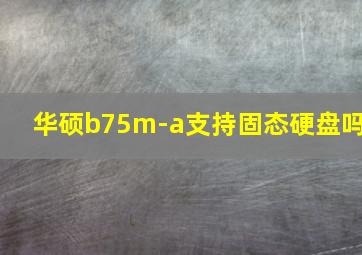 华硕b75m-a支持固态硬盘吗