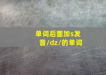 单词后面加s发音/dz/的单词