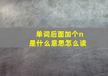 单词后面加个n是什么意思怎么读