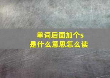 单词后面加个s是什么意思怎么读