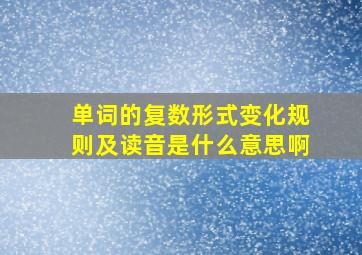 单词的复数形式变化规则及读音是什么意思啊