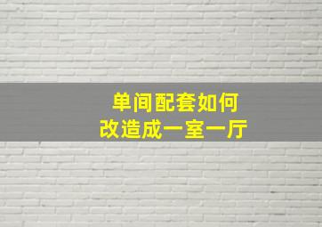 单间配套如何改造成一室一厅