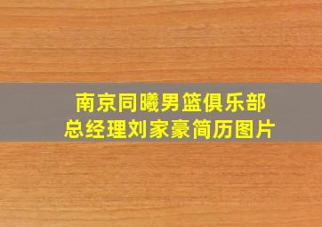 南京同曦男篮俱乐部总经理刘家豪简历图片