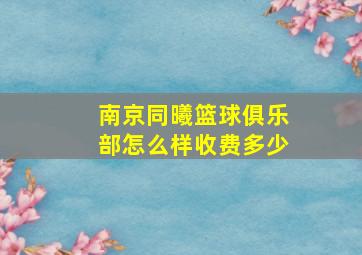 南京同曦篮球俱乐部怎么样收费多少