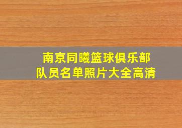 南京同曦篮球俱乐部队员名单照片大全高清