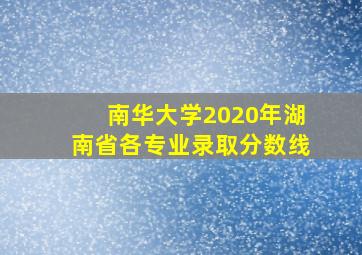 南华大学2020年湖南省各专业录取分数线