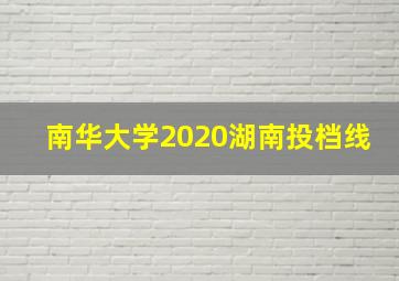 南华大学2020湖南投档线