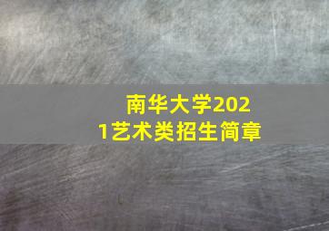 南华大学2021艺术类招生简章