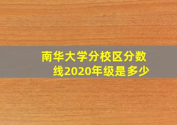 南华大学分校区分数线2020年级是多少