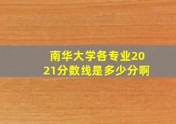 南华大学各专业2021分数线是多少分啊